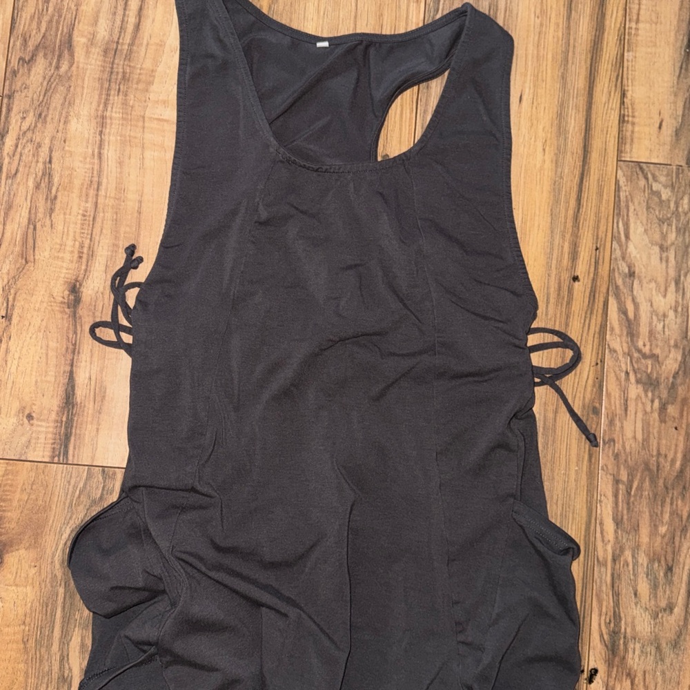 Grey‎ Sleeveless Jumpsuit with Side Tie Detail - Picture 2 of 6
